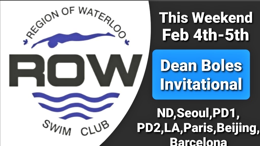 ROWSwimming's tweet photo. Dean Boles Invitational ROW hosted Meet this weekend!!
Welcome all attending clubs! #GOROWGO! #ROW #rowswimclub https://t.co/ud6iX45TtO