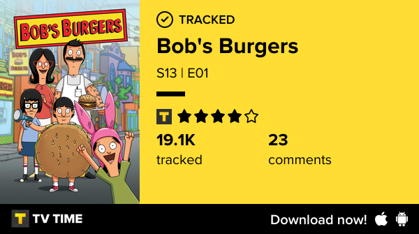 deryosch's tweet photo. I've just watched episode S13 | E01 of Bob's Burgers! https://t.co/QtIfVCDIDY #tvtime https://t.co/82BTOotgms