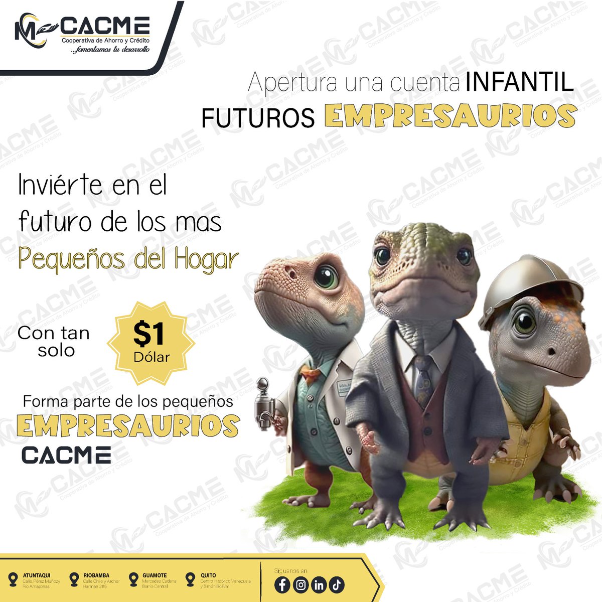coopCACME's tweet photo. 🔥 | Abre una cuenta de Ahorro Infantil 🤩🥳 y se uno de nuestros  🦖PEQUEÑOS EMPRESAURIOS 🦖 y comienza a disfrutar de todos los beneficios .

𝗖𝗢𝗢𝗣𝗘𝗥𝗔𝗧𝗜𝗩𝗔 𝗠𝗘𝗥𝗖𝗘𝗗𝗘𝗦 𝗖𝗔𝗗𝗘𝗡𝗔 💰 𝐋𝐚 𝐂𝐨𝐨𝐩𝐞𝐫𝐚𝐭𝐢𝐯𝐚 𝐝𝐞 𝐥𝐚𝐬 𝐎𝐩𝐨𝐫𝐭𝐮𝐧𝐢𝐝𝐚𝐝𝐞𝐬 https://t.co/2ibsydpsg0