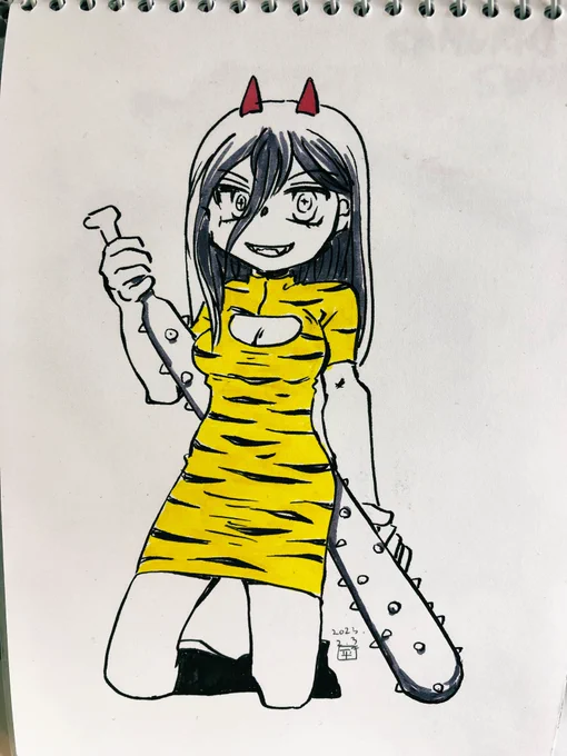 節分絵チェンソーマンのパワーちゃん#節分の日 