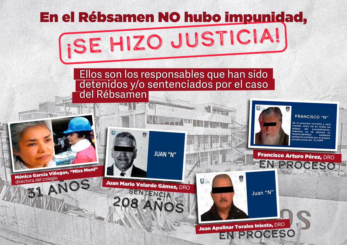 No hemos permitido que haya impunidad en el caso. 

La prioridad son las víctimas y la justicia. 

#SeHizoJusticiaRebsamen
#RespetoAVictimasRebsamen