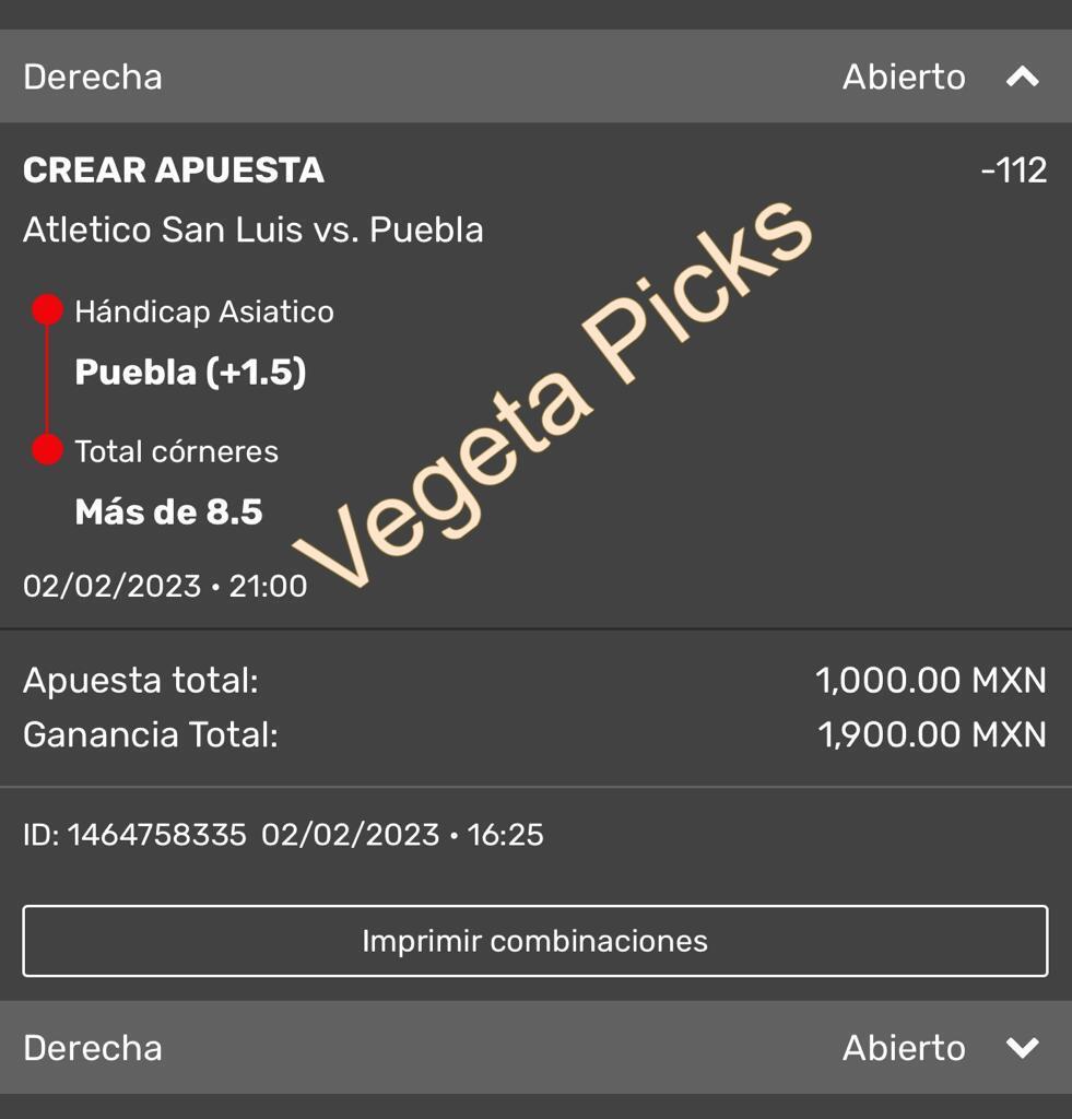 VegetaPicks0's tweet photo. Una más para dormir sabroso ... #TeamSaiyajin 🔥🔥🔥

#apuestasdeportivas #apuestas #futbol #tipster #bet #betting #money #apuesta #playdoit #apuestasfutbol #dinero #boss #ligamx #football #pick #picks #deportes #lucky #bettingtips #sportsbetting  #deporte
#SanLuisPuebla #ESPN https://t.co/ayiEgeVKoC