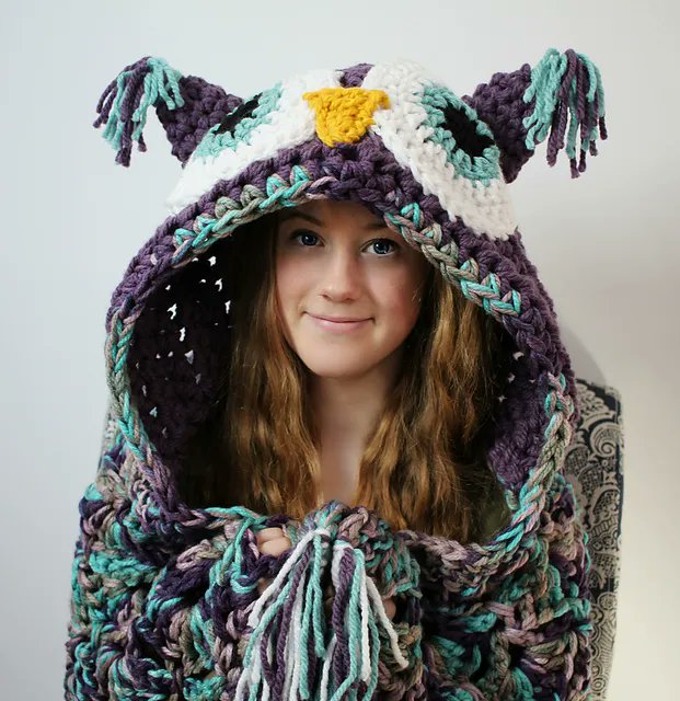 knithacker's tweet photo. This Hooded Owl Blanket is Super Cute - Crochet Pattern Available! 👉 https://t.co/nvfia1ZNJ0 #crochet #handmade #giftideas https://t.co/5i3YIKuOcF