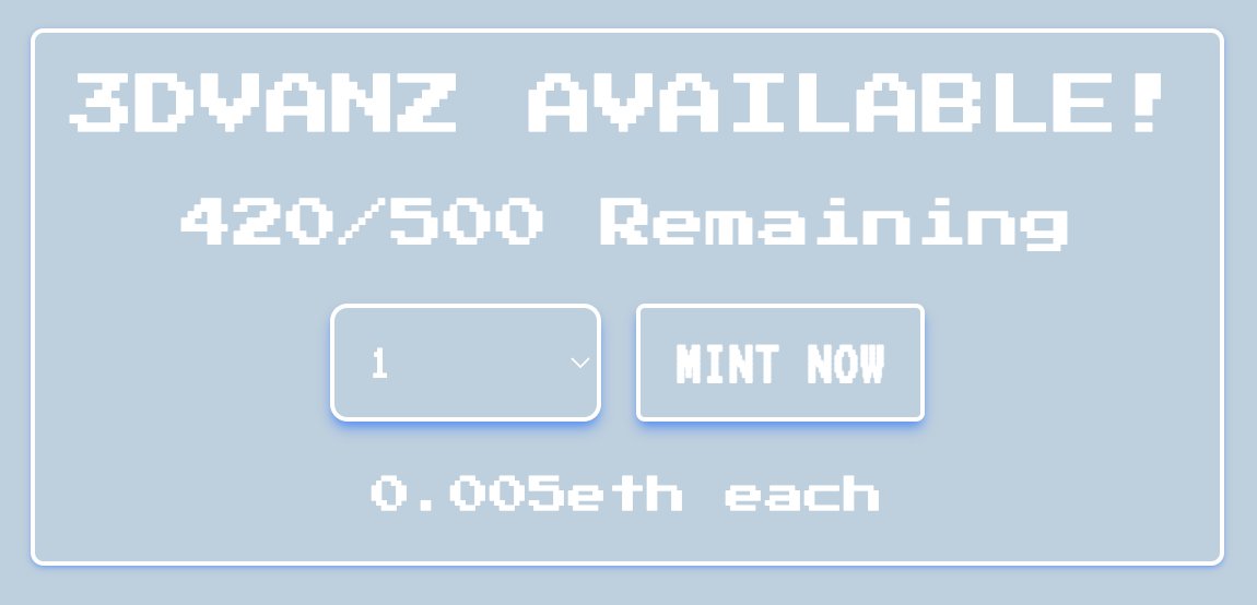 My buddy <a href="/KJE6547/">KJE - 3D VANZ MINT IS LIVE ⌐◨-◨</a> has some sick 3D <a href="/CryptoVanzNFT/">CryptoVanz ⌐◨-◨ - Check Pinned Tweet!</a> waiting to get on the road... At that steal of a price, it's essentially carjacking 🤣

Mint em up fresh over @ cryptovanz.com

(note: stuck some surprises in the contract for once it mints out...)