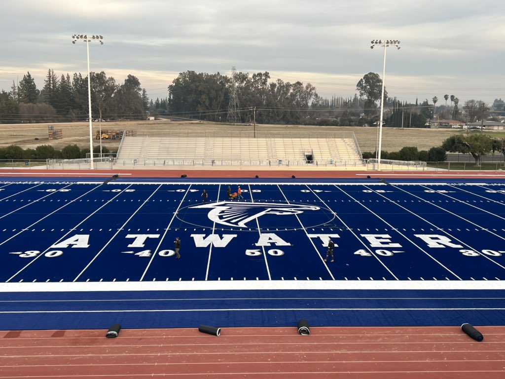 AHSfalconsAD's tweet image. Turf renovation is coming along quite nicely!!  @AtwaterFalcons #WeAreAtwater #GoBigBlue