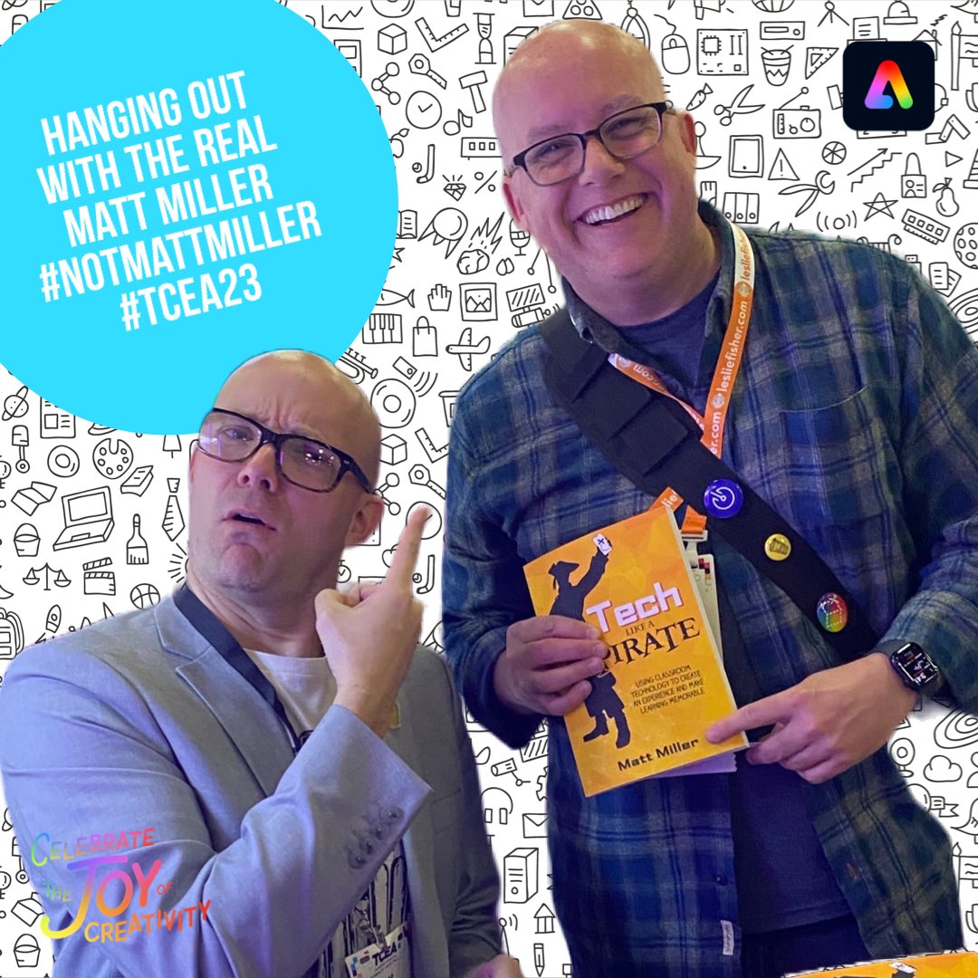 @ClaudioZavalaJr @TCEA @AdobeForEdu @AdobeExpress @EdTech_Heather @wilthomas3 @misty2shea @ClassTechTips @HollyClarkEdu @OmarLopez0207 @jessxbo Hanging out with the real @jmattmiller and getting my book signed was pretty epic! #tcea #tcea23