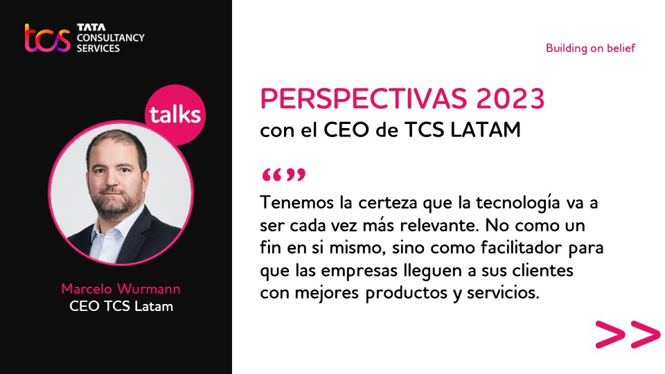 TCS_Latam's tweet photo. Revive algunas de las ideas que tocamos en el último TCS Talk, donde hablamos de las Perspectivas 2023, con el CEO de TCS Latam, @marcelo Wurmann. https://t.co/ZIC6XbjPbX #TCSTalks #perspectivas2023 https://t.co/z63mKhYFiO