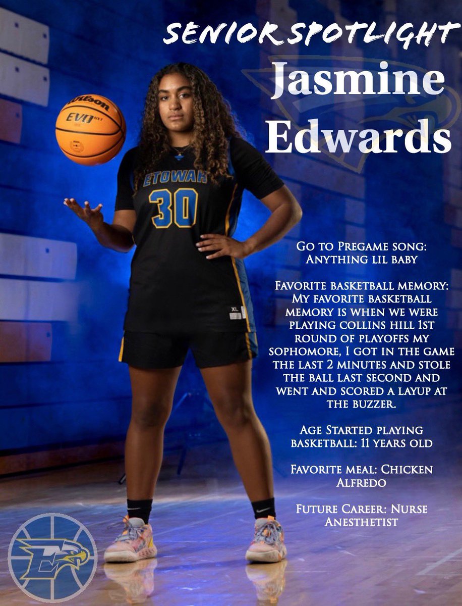 BallEtowah's tweet photo. Our final Senior Spotlight is Jasmine Edwards! Thank you for the impact you have made on the program the past 4 years! 💙 @jasmineeedwards https://t.co/GJrE5TYLPx