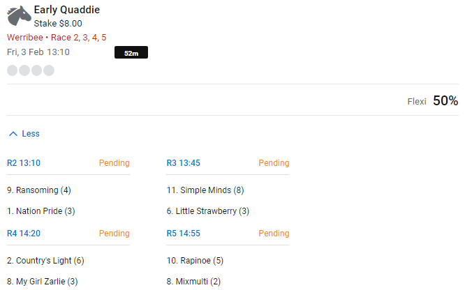 BlaisrBets's tweet image. Werribee #Quaddie's 
#fffeb