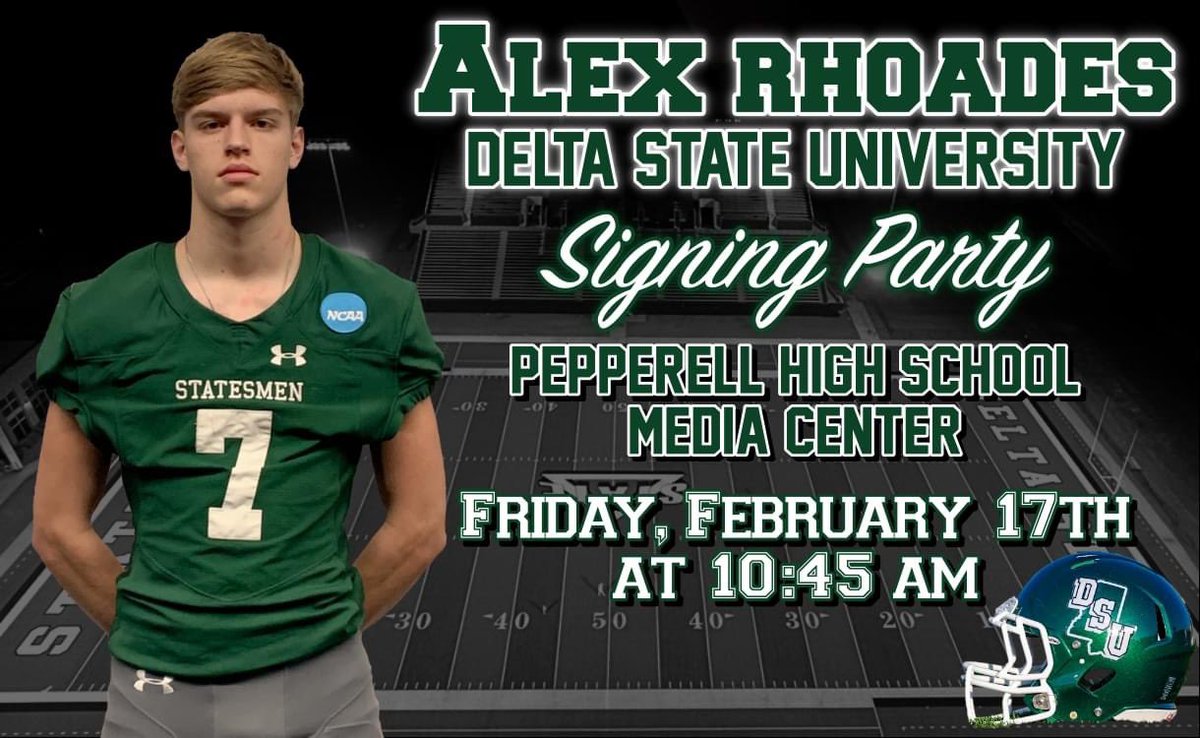 Come and join us as we celebrate Alex signing to play football with Delta State University!
#allrhoadesleadtodsu #DSUFamily #7ismyboy