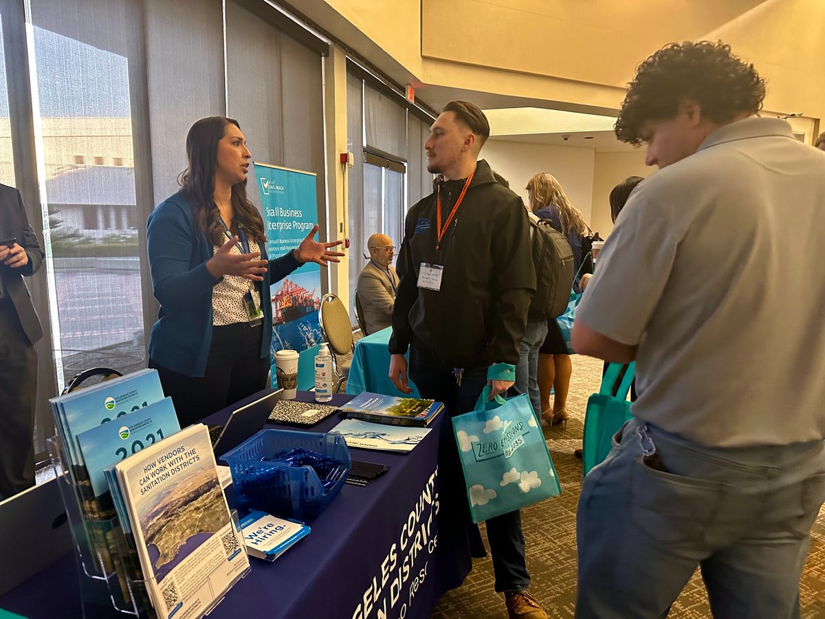 SanDistricts's tweet photo. The Sanitation Districts appreciated participating in @mwdh2o's #Metworks Industry Day where businesses learned how they can bid on future projects with our agencies. https://t.co/kASe3gBMgk