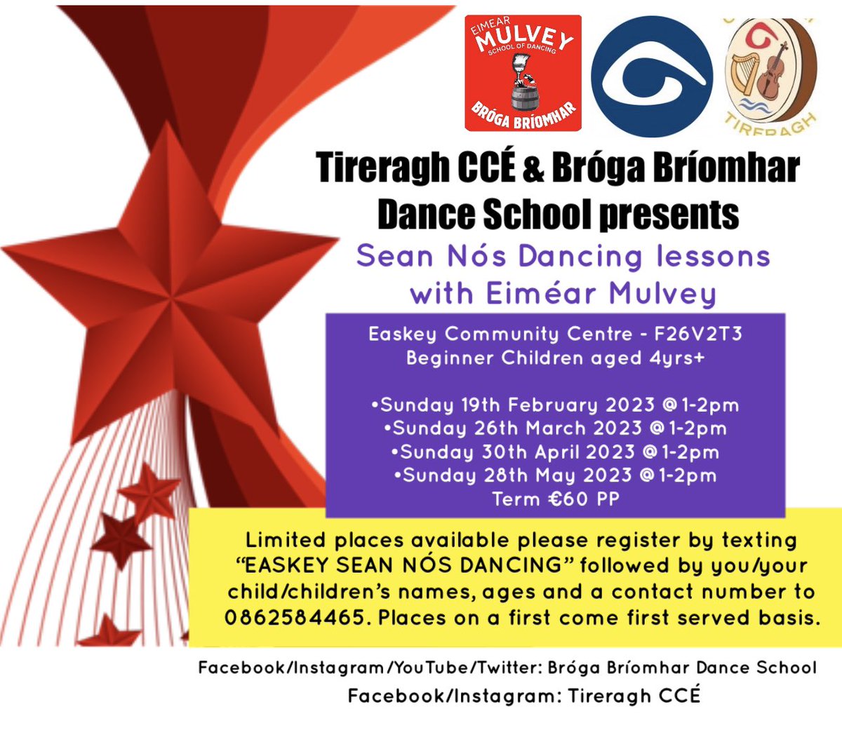 Broga_Briomhar's tweet photo. ✴️‼️WE HAVE NEWS‼️✴️
✴️‼️EASKEY WE ARE COMING‼️✴️
Tireragh CCÉ & Bróga Bríomhar Dance School presents Sean Nós Dancing Lessons with Eiméar Mulvey👞
#Easky #Easkey https://t.co/aJauSWq7nb