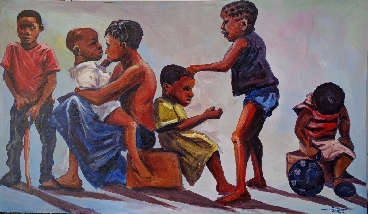 SanjoeGallery's tweet photo. ARTIST:- sanni Joseph
Medium:- acrylic on canvas
Title:- child hood
Year:-2023
#Yemicregx #YEMICREGXOUROWN #Buhari #Oyetola #Mendu #McOluomo #Ikorodu https://t.co/M4Z4LWxXZI