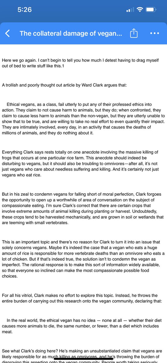 AVoiceForField1's tweet photo. @vegan @RavenSmithRS Just found this blog post of yours from several years ago that I had saved to Amazon drive. https://t.co/VkeB94uzIf