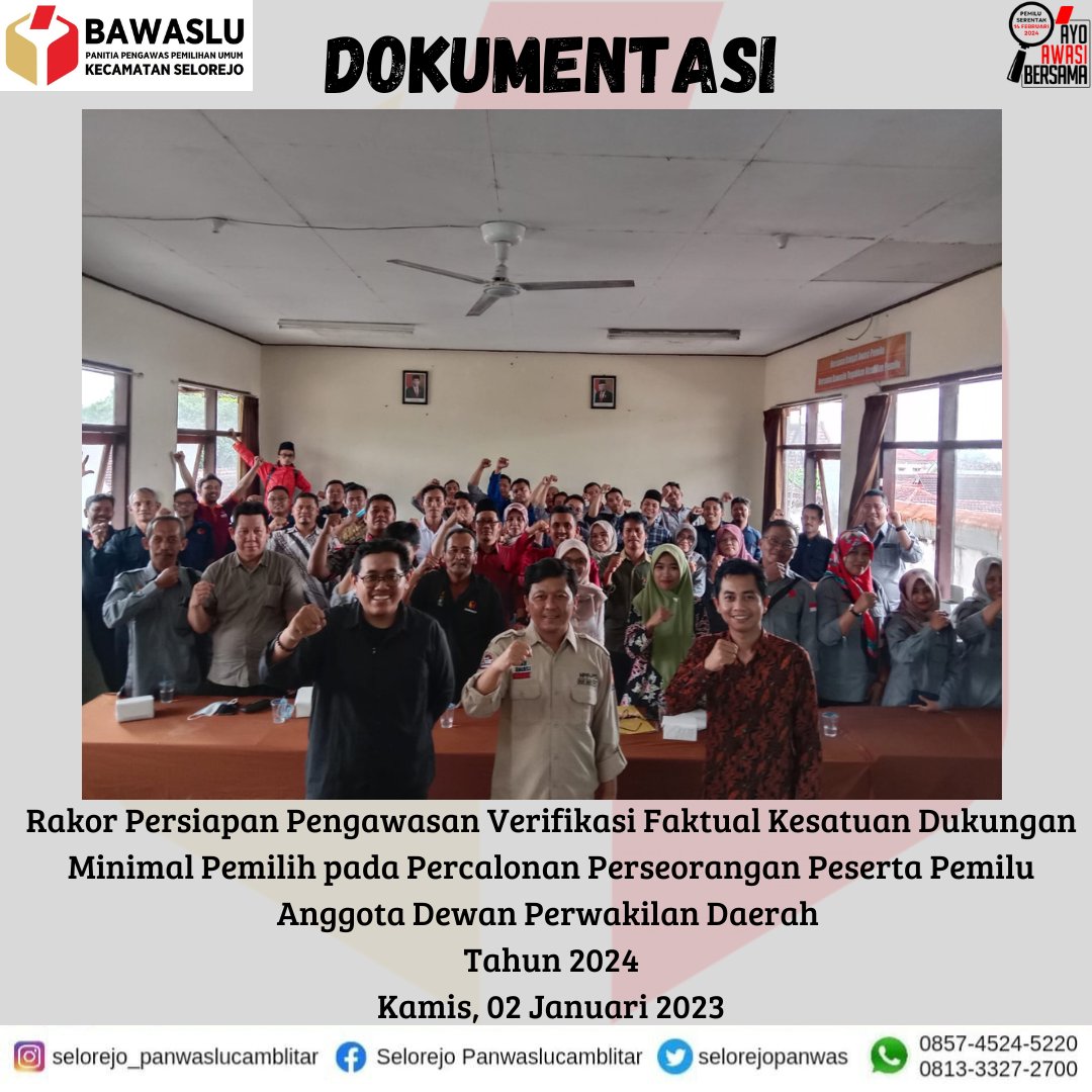 selorejopanwas's tweet photo. #SahabatBawaslu 
#panwaslukecamatanselorejo
#bawaslukabupatenblitar
#bawaslumengawasi
#bawasluberkolaborasi
#ayoawasibersama
#pemilu2024
#kecamatanselorejo 
#salamawas https://t.co/HuxhSwq0rS