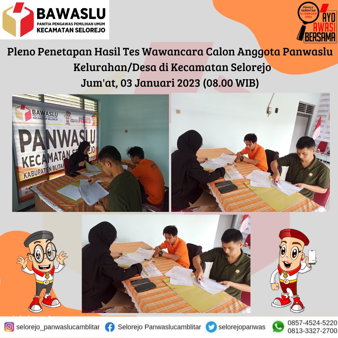 selorejopanwas's tweet photo. #SahabatBawaslu
#panwaslukecamatanselorejo
#bawaslukabupatenblitar
#bawaslumengawasi
#bawasluberkolaborasi
#ayoawasibersama
#pemilu2024
#kecamatanselorejo
#salamawas https://t.co/R8xeGE2hw9