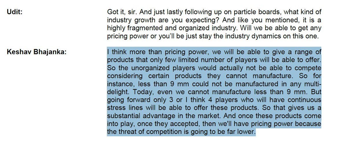 sutaria_harshil's tweet image. Century ply management on particle board industry growth and pricing power. 

#centuryply #woodpanel #particleboard