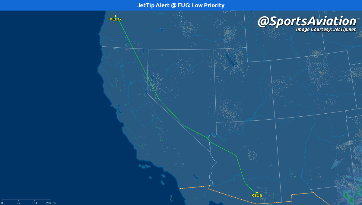 SportsAviation's tweet image. 🏀 Oregon Ducks (@OregonMBB) #GoDucks 
🆚 Arizona Wildcats #BearDown #OREvsAZ
✈️ N506FR | FRG224 | SB20
🛫 EUG - 1:08 pm PT (Wed.)
🛬 TUS - 4:54 pm MST (Wed.)
📡 Tracking: jettip.net/airport/ktus/9…