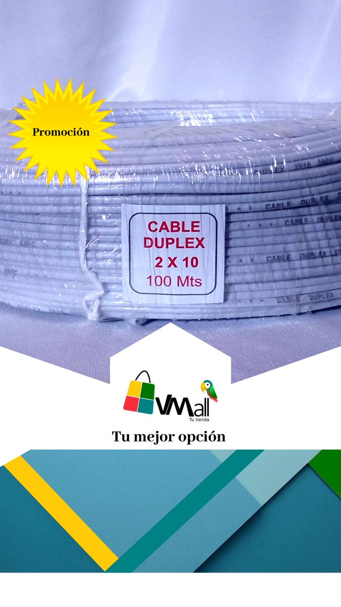 VmallVe's tweet photo. Por solo 110$ ๐ฑ
100 mtrs de Cable SPT Calibre 10
๐ 50% cobre, 50% aluminio
Ideal para extensiones largas
โ
Envios a nivel nacional.
โ
Efectivo, Pago mรณvil y USDT.
Con #Vmall gana en precio y calidad!
#Maracay #Valencia #Caracas https://t.co/W4ShPg55lw