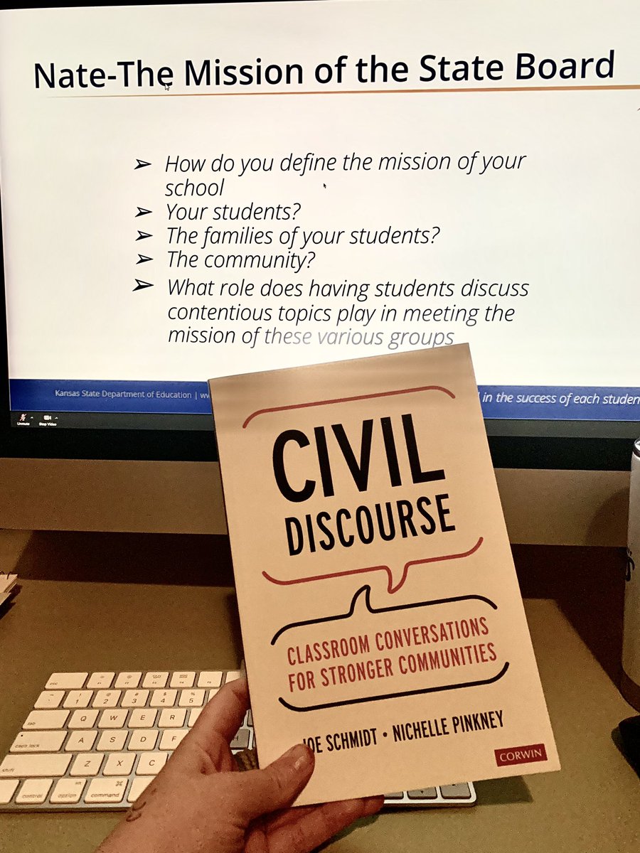 KSDE and the First Amendment Foundation plan the BEST PD! Thanks for an amazing first evening of our book discussion, @KenSthomas @NHTOYMc and all of our fabulous discussion leaders. I can’t wait for the weeks to come! #KansansCan #CivilDiscourse #HGSS