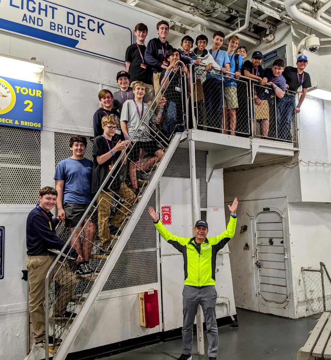 MaryNellAnthony's tweet photo. This week Mr. Adomatis &amp; the GTCHS Aerospace Club hosted the first statewide AviCom aviation competition at Patiots Point on the USS Yorktown. Thanks to many sponsors &amp; the vision of Mr. A, it all came together! Congratulations to Phillip Simmons High School who took 1st place. https://t.co/B76R4IqkIp