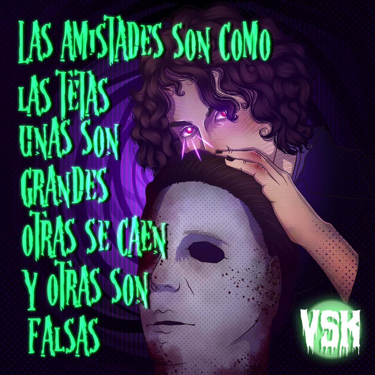 nad_vsk's tweet photo. Ilus pal' Deoxito @DeoxRc 
(Las dos versiones pq si)
#digitalart #digitaldrawing #digitalillustration #digitalartist #illustrationartists #illustration #green #neon #comissionsopen #artistamexicano #mexicanart #comisionesabiertas #neon #green #purple #michaelmyers #Halloween https://t.co/kCmOI8FbAi