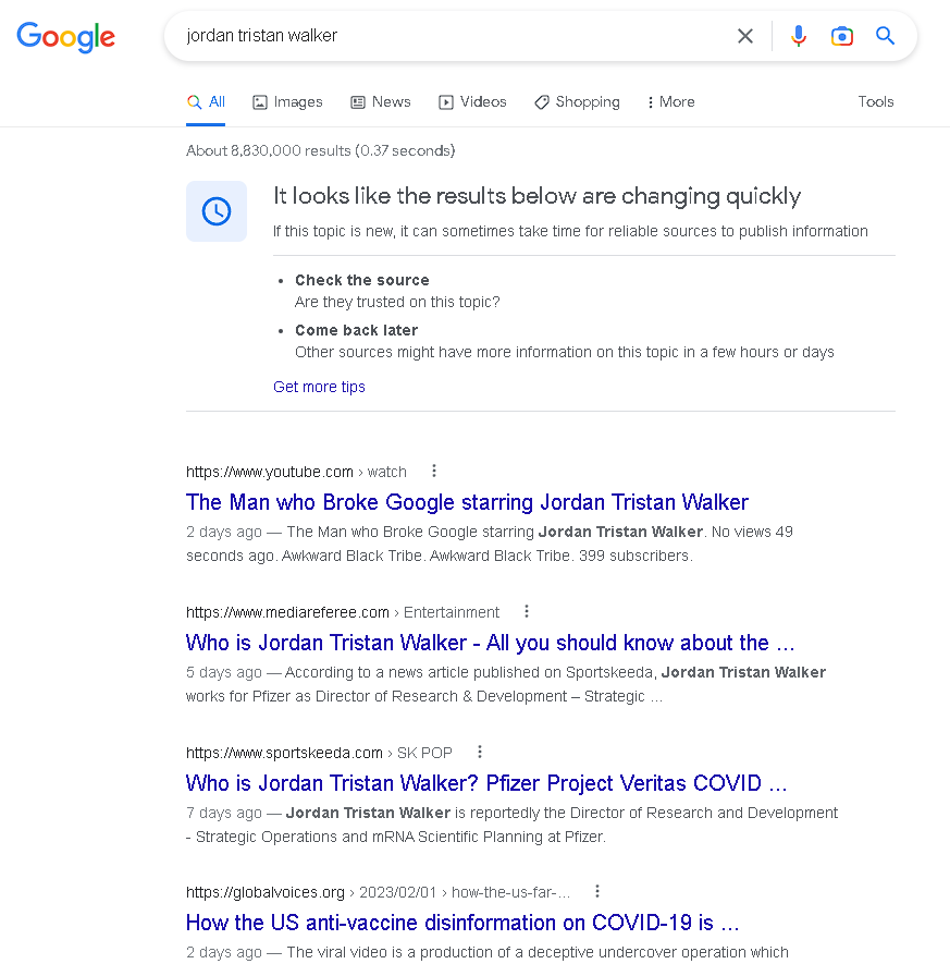 conserve_o's tweet photo. Once again @google censorship is on overdrive trying their best to protect @pfizer by not reporting the latest @Project_Veritas video. The land of the free? #StopUsingGoogle https://t.co/fDWsqUhUHv