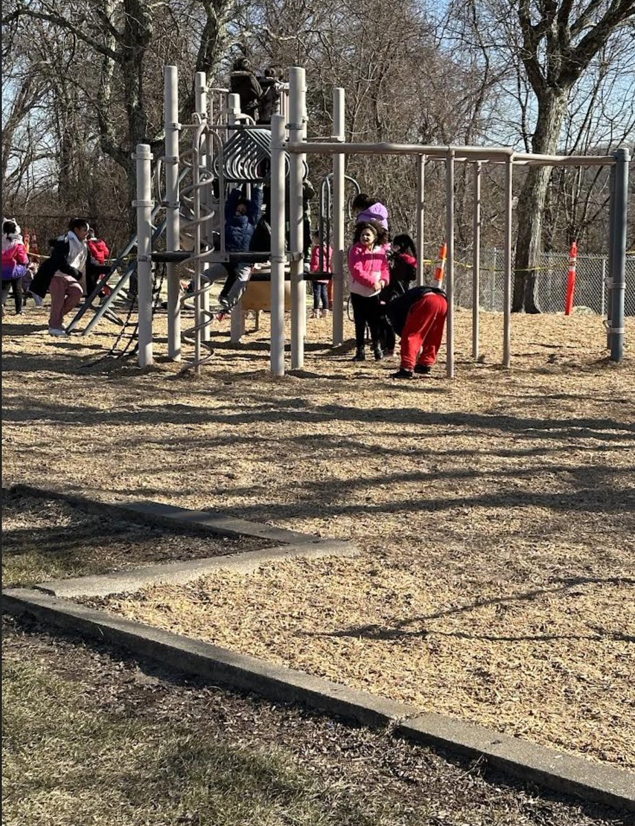 StadleyRough's tweet image. Playground wood chips were laid today and #STRsecondgrade Ss were caught 📸 enjoying the playscape! ☀️ #STRfun