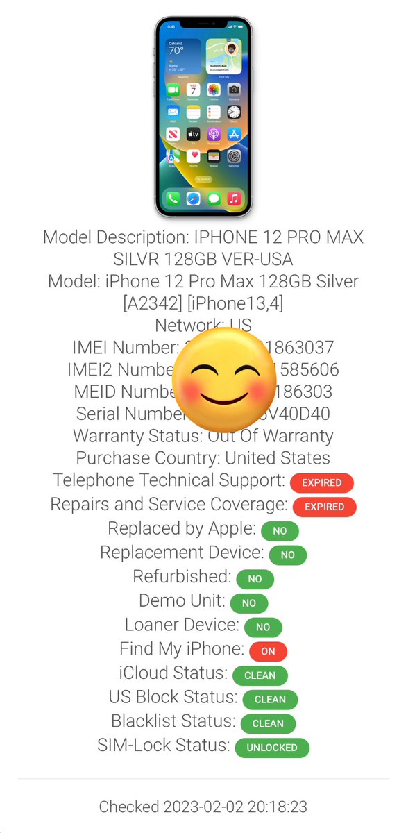 MobiliZeLK's tweet photo. iCIoud CIean iPhone 12 Pro Max Sold By : VERIZON WIRELESS , USA πΊπΈ has been successfully,
U N L O C K E D βοΈ
#MobiliZeLK #CleanSlow https://t.co/sAQtqM6Vxo