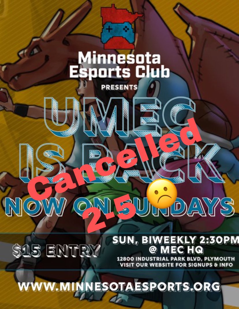 Had some family priorities come up this upcoming Sunday so unfortunately no UMEC this Sunday :( be safe out there and keep practicing! -@RageQuitEst2022