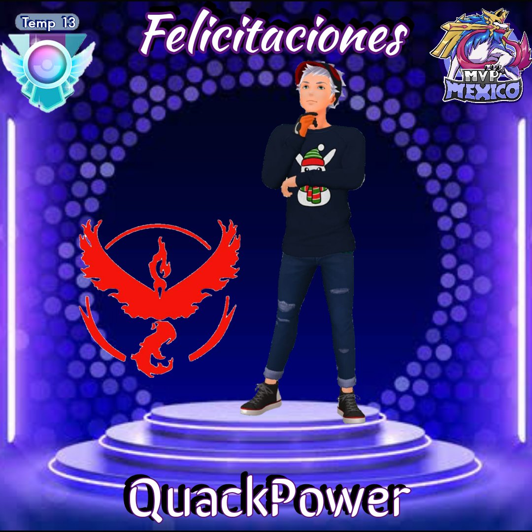 🏆 8vo Leyenda MVP México 🏆

Muchísimas felicidades ✨ Erick ✨ un integrante más del team en conseguir el rango Leyenda de la temporada 13 🤩, Súper Crack 🤗

MVP❤️
QuackPower 🥳 <a href="/Quackpower/">Quackpower</a>

#PokemonGO #GBL #MVPMéxico