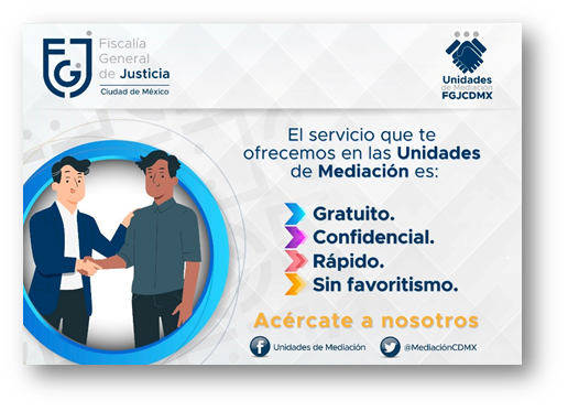 MediacionCDMX's tweet photo. ¿Sabías qué? 

Al acudir a las #UnidadesdeMediación de la @FiscaliaCDMX no es necesario contratar a un abogad@, te ayudamos a proponer la solución sin depender de nadie más que decida por ti.

¡No dudes y acércate! https://t.co/w1KOGePyX1