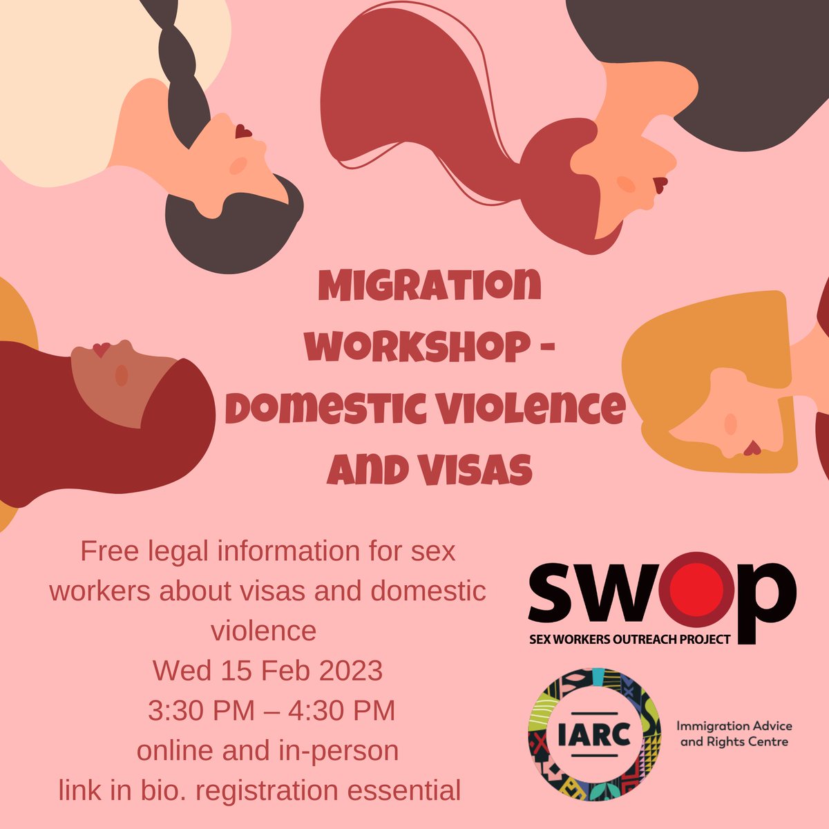 On Wednesday Feb 15 we're partnering with @iarcaustralia for a session on visas and domestic violence for migrant sex workers.
