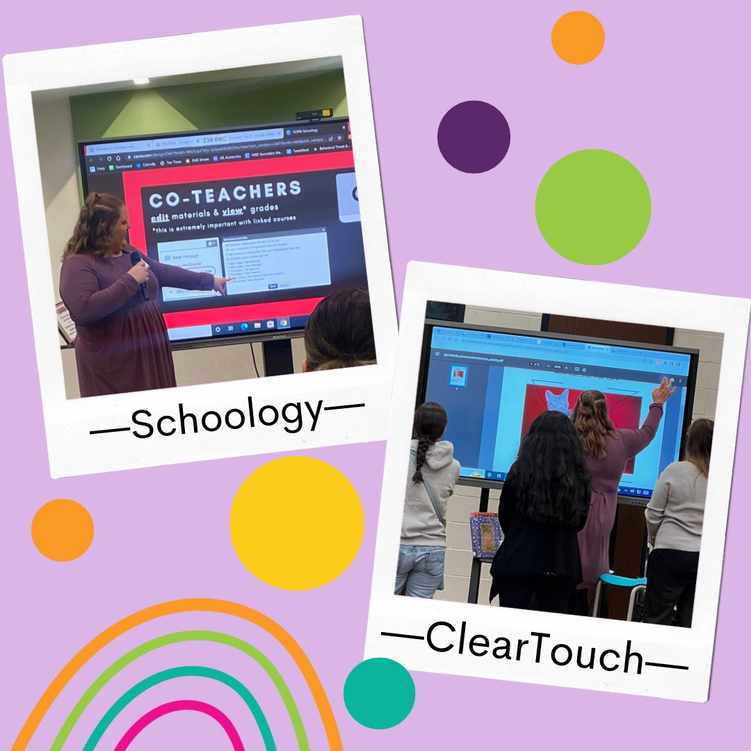 Started and ended my day sharing tech goodness with my school friends! #Schoology in the morning and #ClearTouch this afternoon! #KMSCougarPride