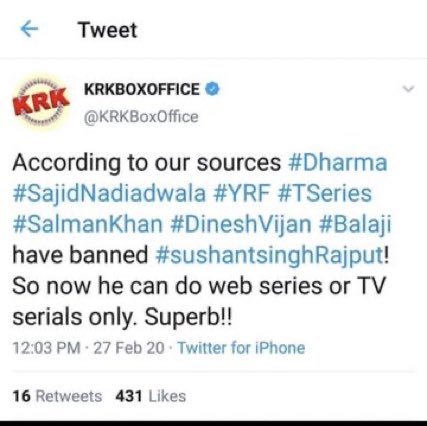 its_ksaini's tweet photo. Time to completely Boycott  #BollywoodKiGandagi 
#BoycottPathaan 
#BoycottBollywood 
Sushant Ws Trapped Purposely by Bollywood coz they are creatively bankrupt!!

Bollywood Biggies Bullied SSR https://t.co/IEQPaRf2za