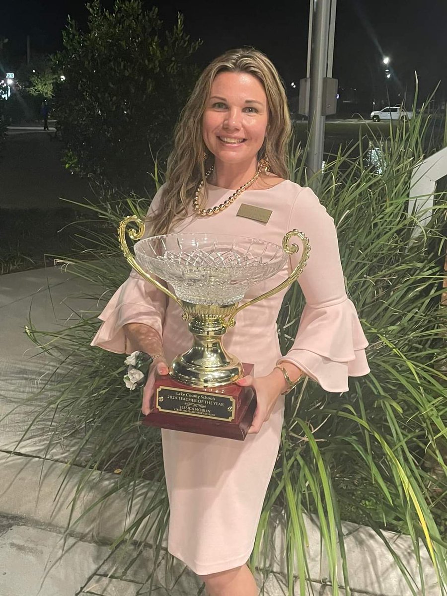 Congratulations to our own Jessica Noblin, Lake County’s Teacher of the Year!!!! 💙💛🦅 🏆