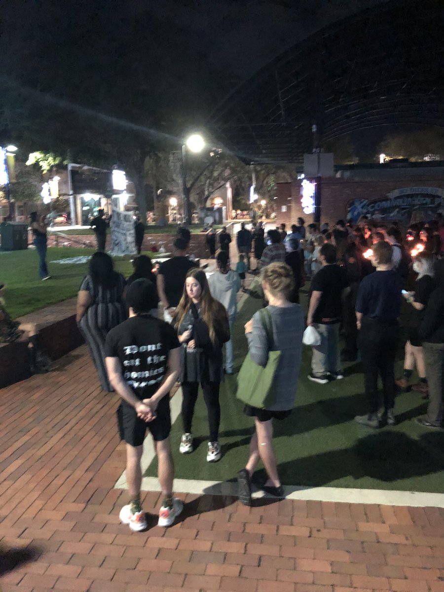 Gainesville_SA's tweet photo. Protest tonight over the death of Marcus Goodman, a Gainesville resident who was killed while in police custody. This is happening against the backdrop of a nationwide trend of police murders of young black men. We need to build an independent movement to defund the police! https://t.co/Gr6YjvyHs5