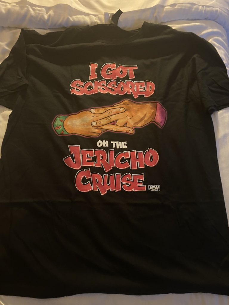 Jericho Cruise merch. JerichoHausen and I got scissored on the Jericho Cruise shirt.