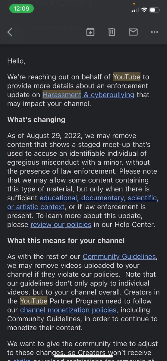 Hey <a href="/TeamYouTube/">TeamYouTube</a>  My channel was wrongfully terminated. I tried to appeal it &amp; got a denial. I was informed by you that new terms would be added &amp; therefore my older content would be given a chance to be removed as these new Terms of service just happened august 29th. Please help