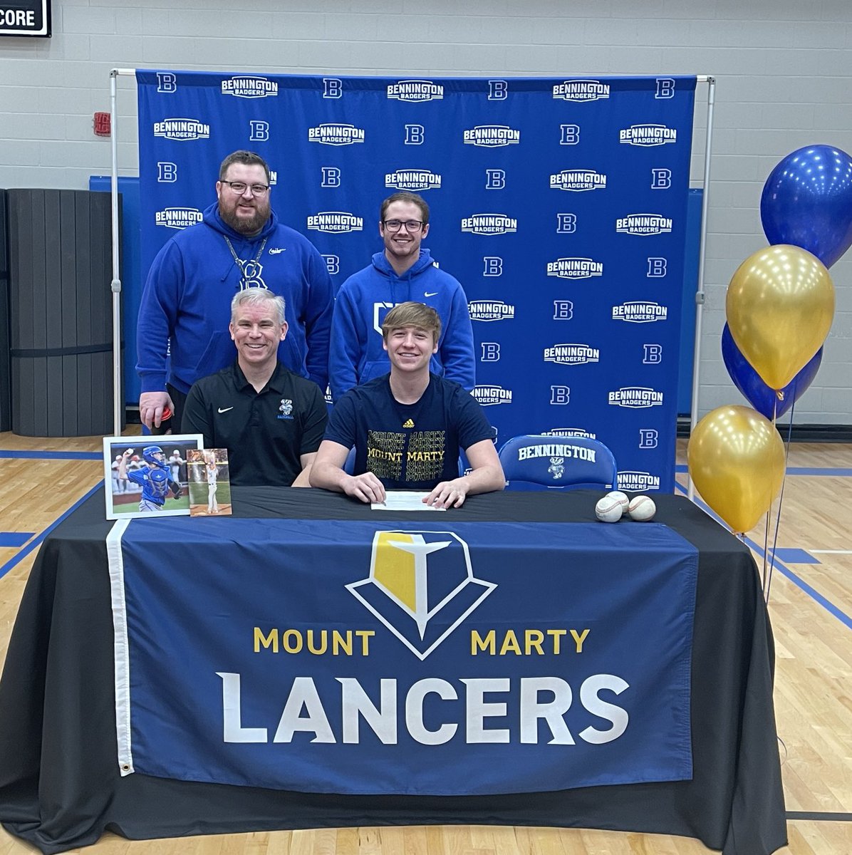 Congratulations to ⁦<a href="/mlnarik_cooper/">Cooper Mlnarik</a>⁩ for signing a NLI with ⁦<a href="/MMULancersBSB/">Mount Marty University Baseball</a>⁩! The Lancers are lucky to have you. ⁦<a href="/BennBaseball/">Bennington Baseball</a>⁩ ⁦<a href="/WeRBennington/">Bennington HS</a>⁩