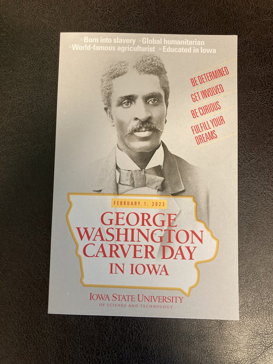 Yesterday was the first George Washington Carver Day in Iowa. We can be proud of the opportunity and education provided him so that he  become one of the greatest agricultural scientists. Thank you to the Legislature and ⁦<a href="/IAGovernor/">Gov. Kim Reynolds</a>⁩ for enacting this recognition.