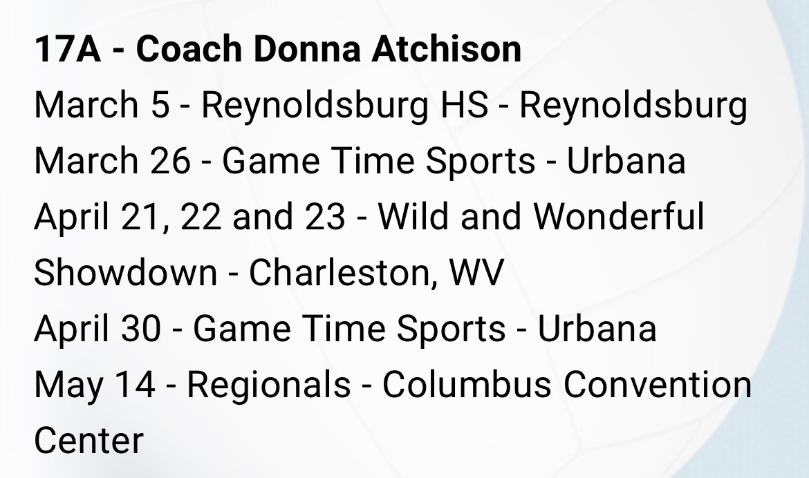 Spring season tournament schedule!! 31 days until show time🤩 <a href="/BrookeBossert3/">Brooke Bossert</a> <a href="/EllaCutright/">El</a> <a href="/BrinleePreston/">Brinlee Preston</a> <a href="/MaggiWall/">Maggi Wall</a>
