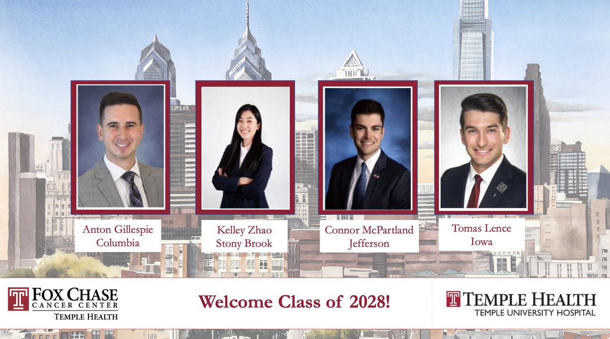 Temple Urology (@templeurology) on Twitter photo We matched an absolute stellar class for our first class of four!! Welcome to Temple Urology + <a href="/FCUroOnc/">Fox Chase Cancer Center Department of Urology</a> !!!
@AntonGillesp23
<a href="/CMcPartland5/">Connor McPartland</a>
<a href="/tlence10/">Tomas Lence</a>
<a href="/kelleyzhao3/">Kelley Zhao</a> We matched an absolute stellar class for our first class of four!! Welcome to Temple Urology + <a href="/FCUroOnc/">Fox Chase Cancer Center Department of Urology</a> !!!
@AntonGillesp23
<a href="/CMcPartland5/">Connor McPartland</a>
<a href="/tlence10/">Tomas Lence</a>
<a href="/kelleyzhao3/">Kelley Zhao</a>