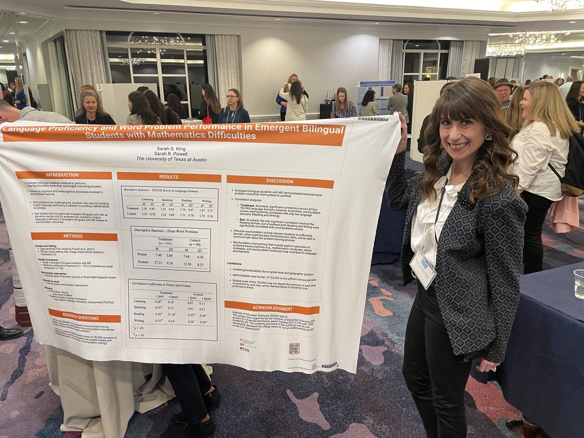 sarahpowellphd's tweet photo. At #PCRC23 with @Mrs_SGKing and she is sharing her research about English learners in math! Reading and writing are related to word-problem solving. Ask her about it! https://t.co/ACyKHsvkB6