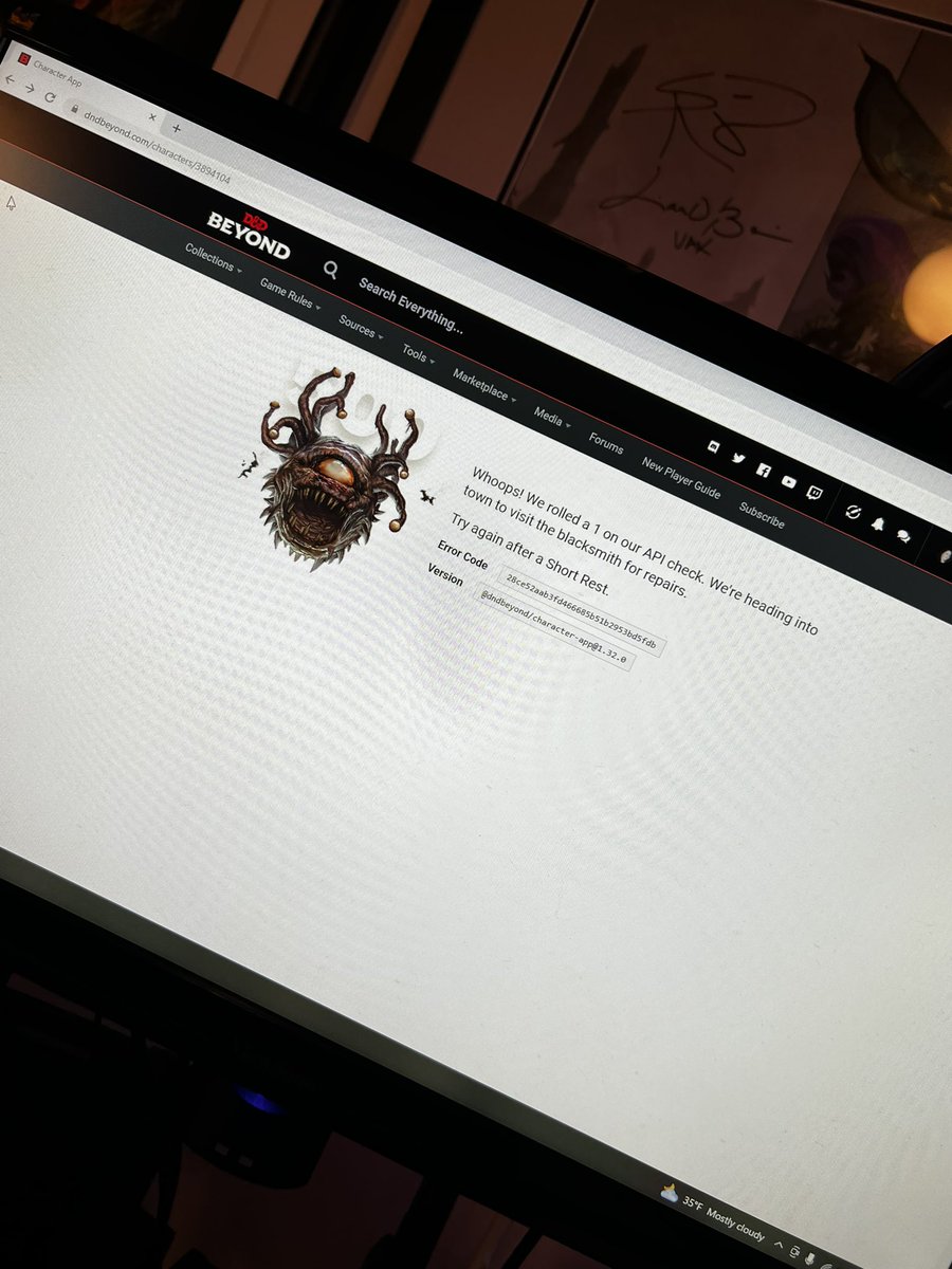 Im_DrB's tweet photo. Super not cool @DnDBeyond … what’s going on? https://t.co/GG9O5l6trN