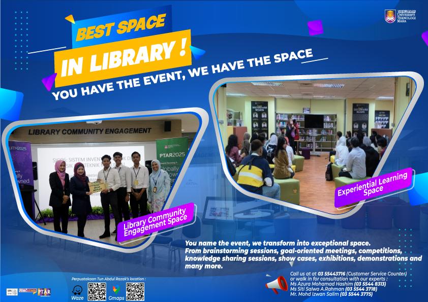 uitmlibrary's tweet image. Best Space in the Library : You Have The Event, We Have The Space! 

Perpustakaan Tun Abdul Razak (PTAR), UiTM Shah Alam invited all users to use our space in the library.

You name the event, we transform into exceptional space! 🤩🤩

#libraryforall
#uitm
#libraryfacilities