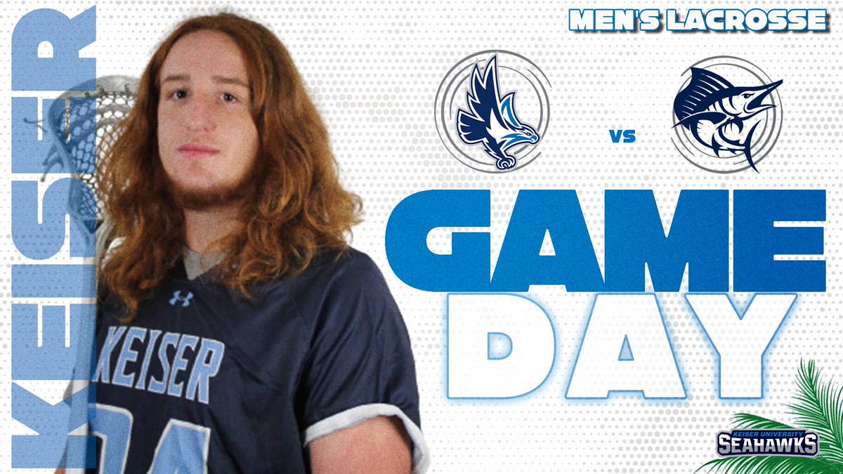 Lacrosse season is here, and so is GAMEDAY!!! 🥍 

🆚 Palm Beach Atlantic
⏰ 6:00 p.m
📍 West Palm Beach
🏟 Multipurpose Field
📊 bit.ly/3JDC2In
🎥 bit.ly/3jrhtEe

#DefendTheBeach