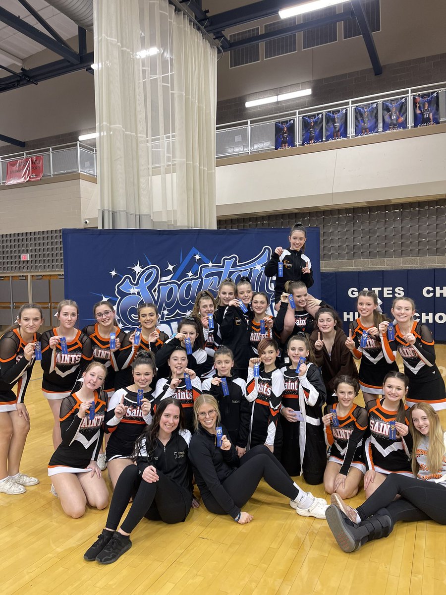 CCCSDcheer's tweet photo. Clean Sweep for Modified and JV!
Both teams placed 1st in their divisions! 🧡🖤
Way to go Saints! https://t.co/umVergvnOP