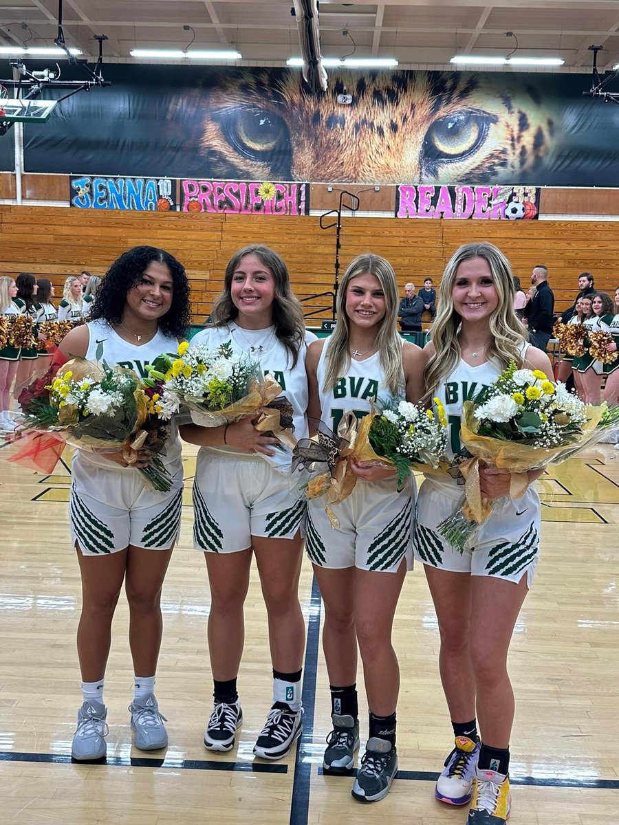 BVAbasketball's tweet photo. Great team win 53-45 on over a solid LH team! 
•Jenna Dawson, 17 points
•Farrah Reader, 13 points

Special congratulations to our class of 2023! Cannot wait to see what the future holds for each of them. 

We hope to see you at EF on Monday for a huge section match up!! 🏀 https://t.co/LV4uEGEXbi