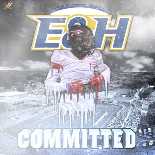 100% COMMITTED‼️ #AGTG Want to thank god for this opportunity, I want to also thank my family for being nothing but supportive in furthering my dream, as well as my @SherandoFball family.. @EHCFootball let’s work 💙💛@CoachWalters_ @CoachBuzzo @CoachQHunter @Coach_BeCraft